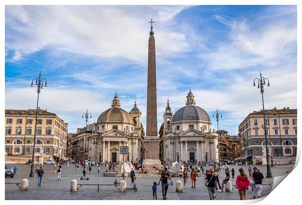 Piazza del Popolo Square in Rome Print by Artur Bogacki