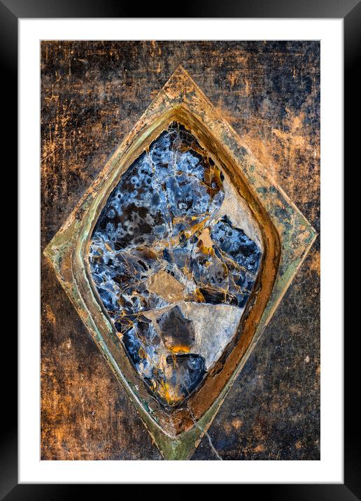 Ancient Broken Obsidian Mirror Framed Mounted Print by Artur Bogacki