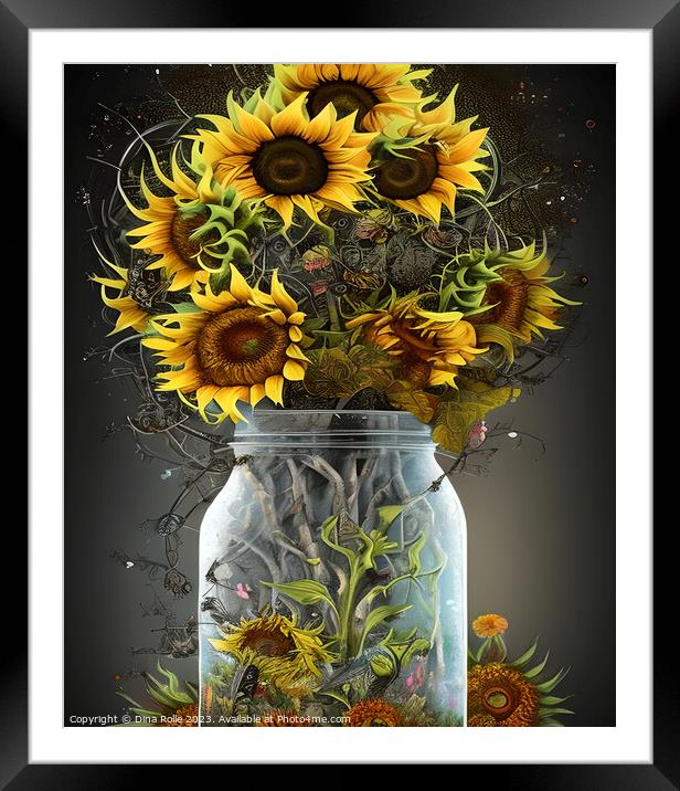 Vibrant Floral Arrangement Framed Mounted Print by Dina Rolle