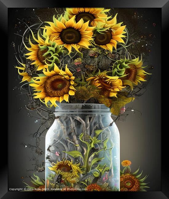 Vibrant Floral Arrangement Framed Print by Dina Rolle