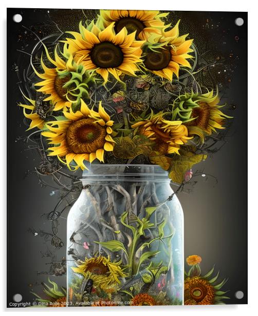 Vibrant Floral Arrangement Acrylic by Dina Rolle