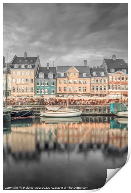 COPENHAGEN VINTAGE Charming Evening Mood at Nyhavn Print by Melanie Viola