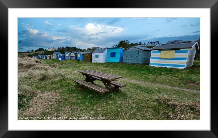 Hopeman Beach Huts  Framed Mounted Print by Tom McPherson