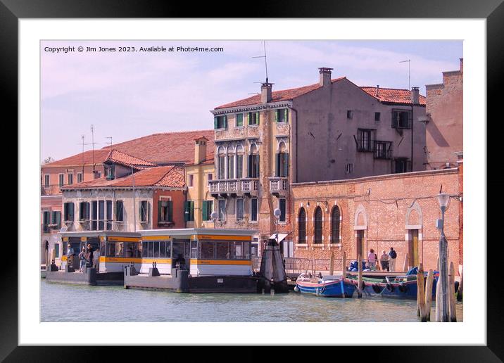 Burano Ferry Stop Framed Mounted Print by Jim Jones