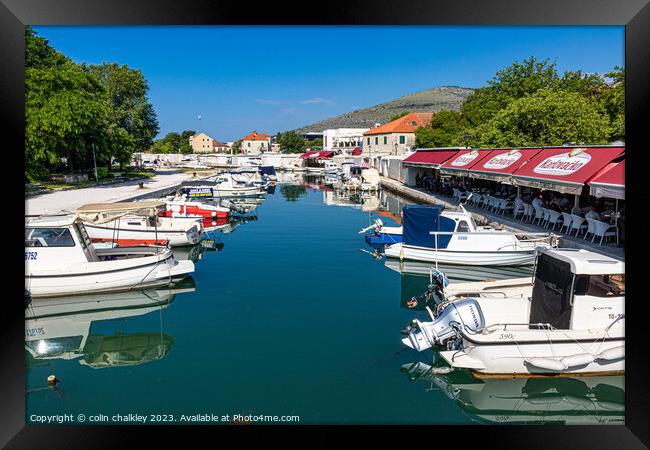 Between Croatia mainland and the island of Trogir Framed Print by colin chalkley
