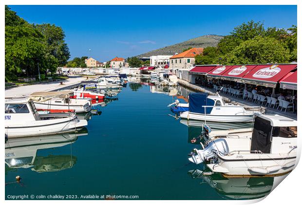 Between Croatia mainland and the island of Trogir Print by colin chalkley