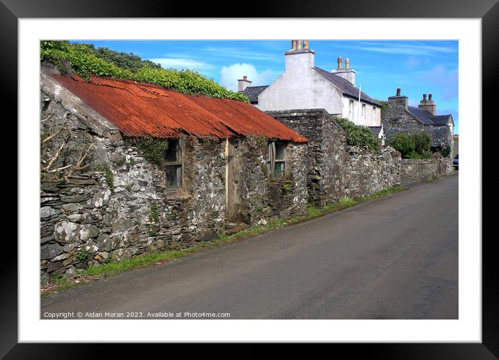 Old Stone House on a Country Road Framed Mounted Print by Aidan Moran