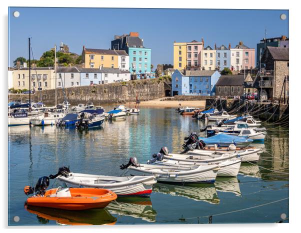  Tenby Harbour, Pembrokeshire, Wales. Acrylic by Colin Allen