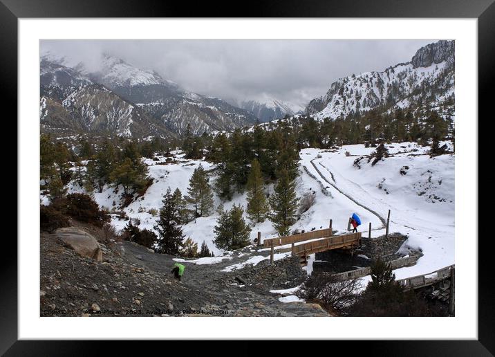 Annapurna Circuit Trail in the Manang Valley    Framed Mounted Print by Aidan Moran