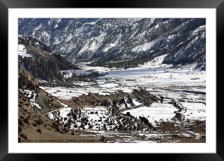 Manang Valley, Nepal  Framed Mounted Print by Aidan Moran