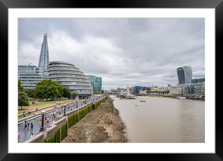 London waterfront by day Framed Mounted Print by Jason Wells
