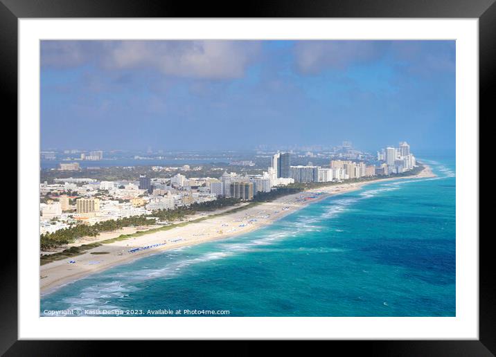 Approaching Miami Beach Framed Mounted Print by Kasia Design
