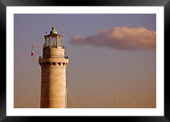 Lighthouse at sunset Framed Mounted Print by Massimiliano Leban