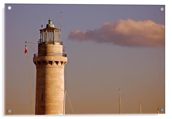 Lighthouse at sunset Acrylic by Massimiliano Leban