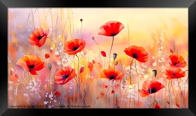 Red poppies Framed Print by Paulina Sator