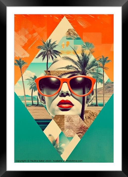 Tropical summer vibes Framed Mounted Print by Paulina Sator