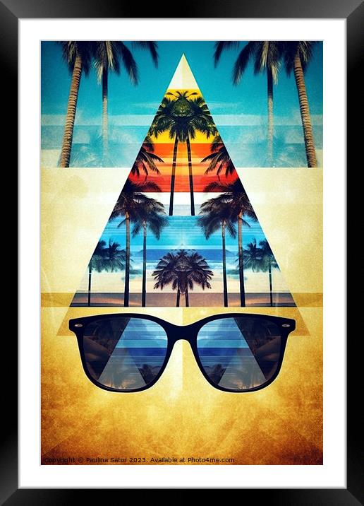 Tropical summer vibes Framed Mounted Print by Paulina Sator