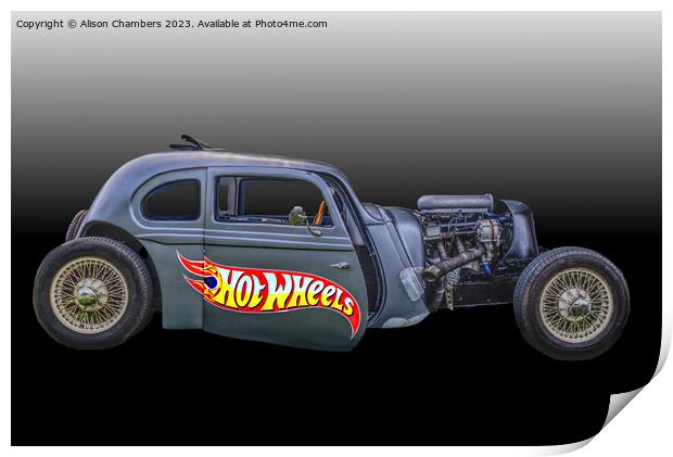 Hot Rod Car Print by Alison Chambers
