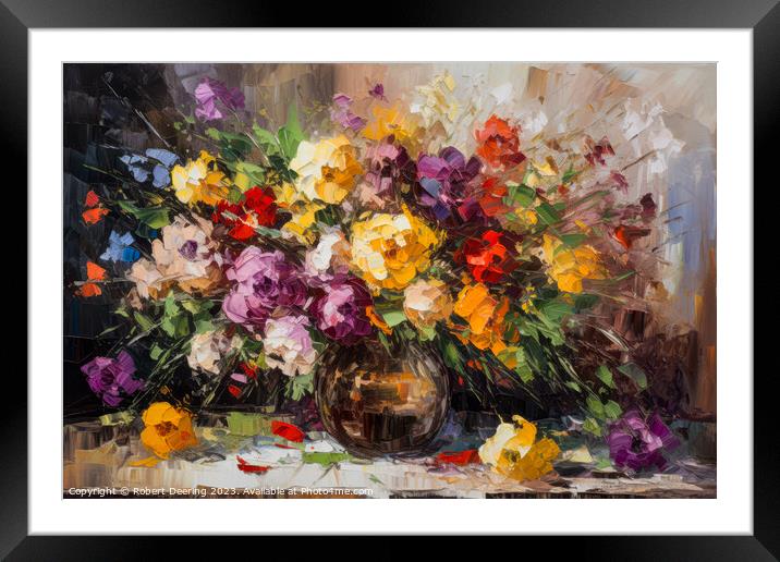 Floral Symphony Framed Mounted Print by Robert Deering