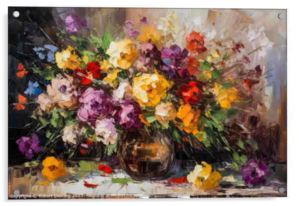 Floral Symphony Acrylic by Robert Deering
