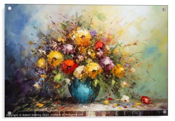 Floral Beauty Acrylic by Robert Deering