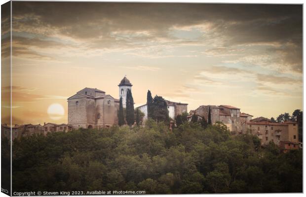 A Heavenly View of Saint Mary's Church in Tuscany Canvas Print by Steven King