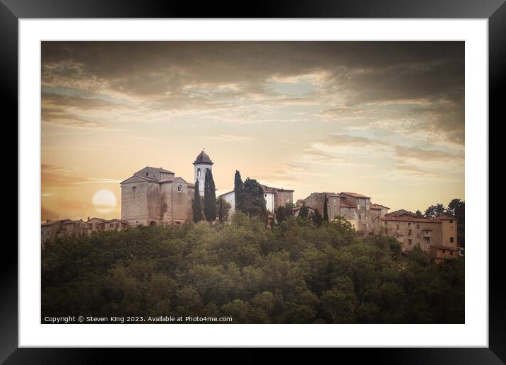 A Heavenly View of Saint Mary's Church in Tuscany Framed Mounted Print by Steven King