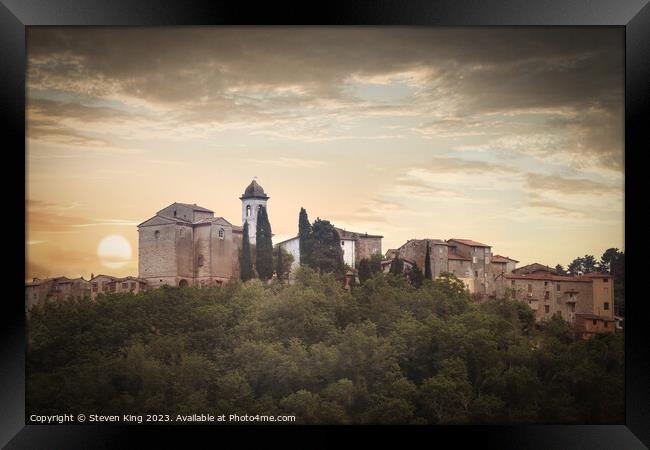 A Heavenly View of Saint Mary's Church in Tuscany Framed Print by Steven King