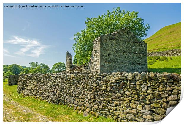 Abandoned Farmhouse off Sedbergh Road Cumbria Print by Nick Jenkins