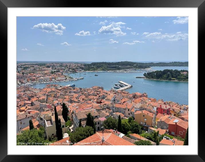 View overlooking Rovinj in Croatia Framed Mounted Print by Simon Marlow