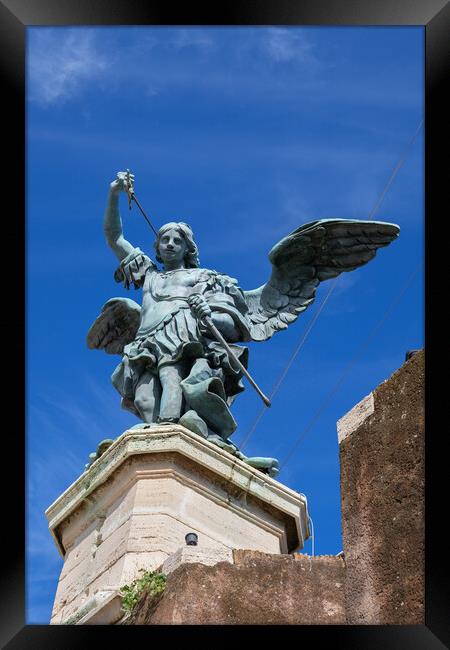 Michael the Archangel at Castel Sant Angelo Framed Print by Artur Bogacki