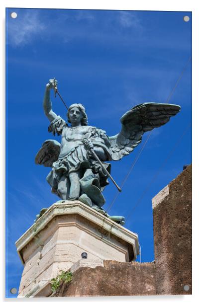 Michael the Archangel at Castel Sant Angelo Acrylic by Artur Bogacki