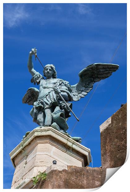 Michael the Archangel at Castel Sant Angelo Print by Artur Bogacki