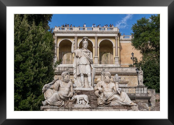 Fontana della Dea Roma in Rome Framed Mounted Print by Artur Bogacki