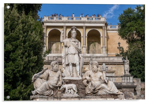 Fontana della Dea Roma in Rome Acrylic by Artur Bogacki