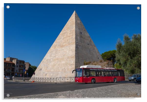Pyramid of Cestius in Rome Acrylic by Artur Bogacki