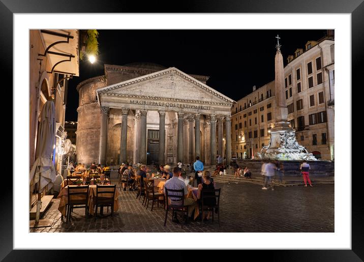 Night at the Pantheon in Rome Framed Mounted Print by Artur Bogacki