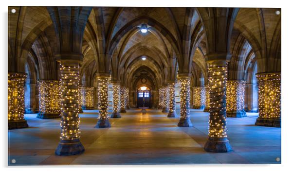 Glasgow University Cloisters Acrylic by John Frid