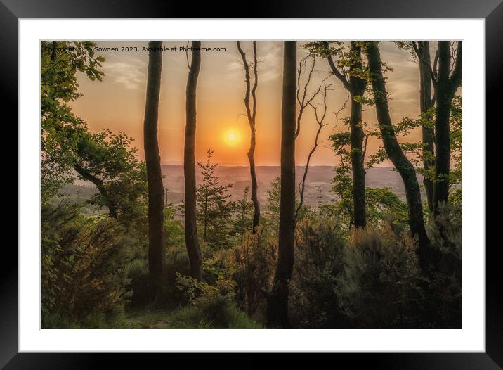 Sunset over the Otter Valley Framed Mounted Print by Jo Sowden