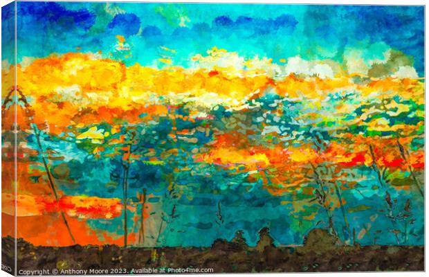 Abstract Sunset. Canvas Print by Anthony Moore