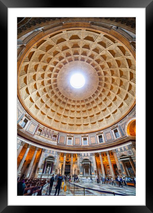 Pantheon Interior in Rome Framed Mounted Print by Artur Bogacki