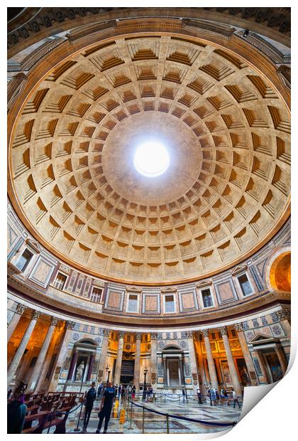 Pantheon Interior in Rome Print by Artur Bogacki