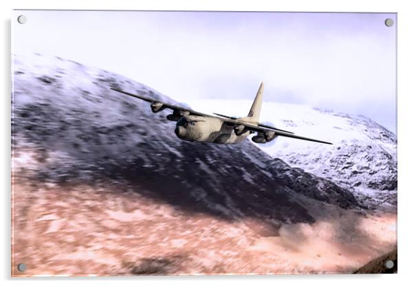 RAF Hercules Low Level Acrylic by J Biggadike
