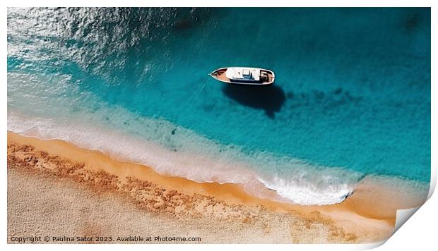 Coastline from drone Print by Paulina Sator