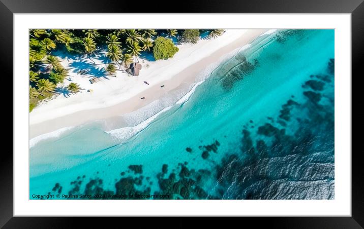 Maldives coastline fantasy Framed Mounted Print by Paulina Sator