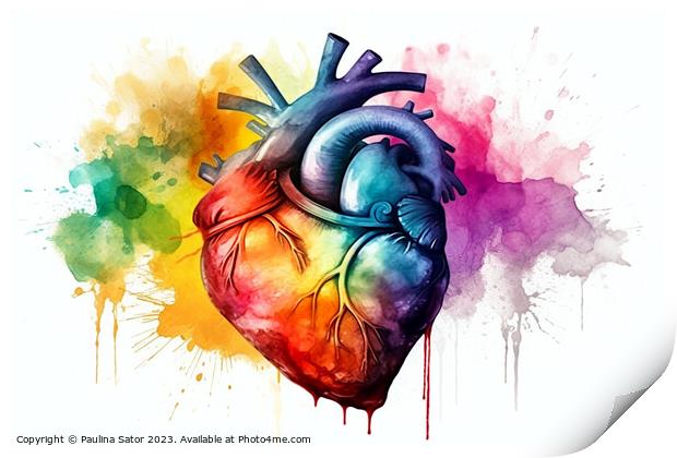 Rainbow heart Print by Paulina Sator