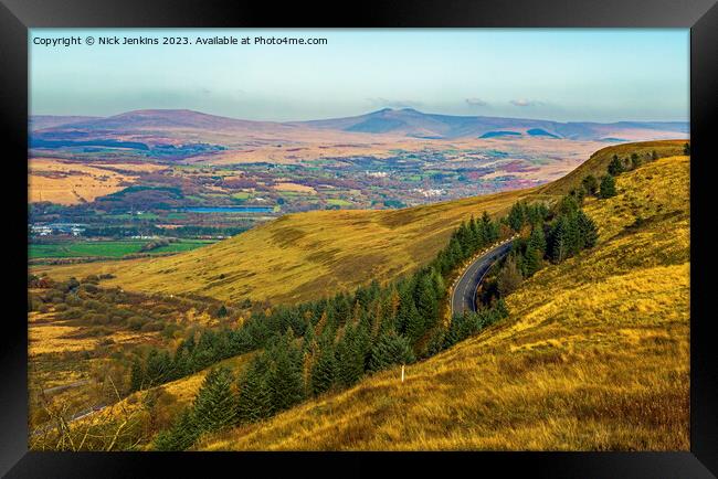 View from Rhigos Mountain to Brecon Beacons  Framed Print by Nick Jenkins