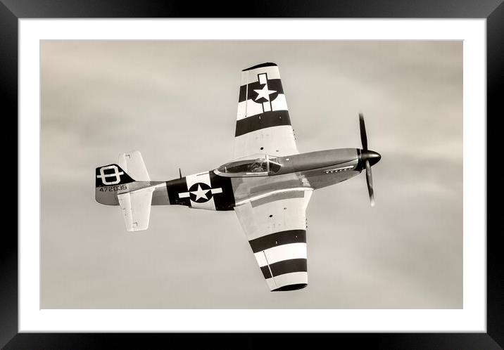 P51D Mustang in D-Day markings  Framed Mounted Print by Kevin Howchin