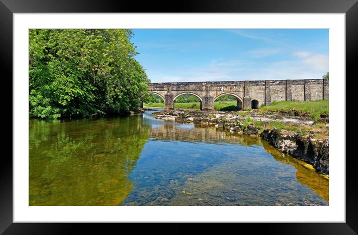 Linton Bridge and River Wharfe  Framed Mounted Print by Darren Galpin