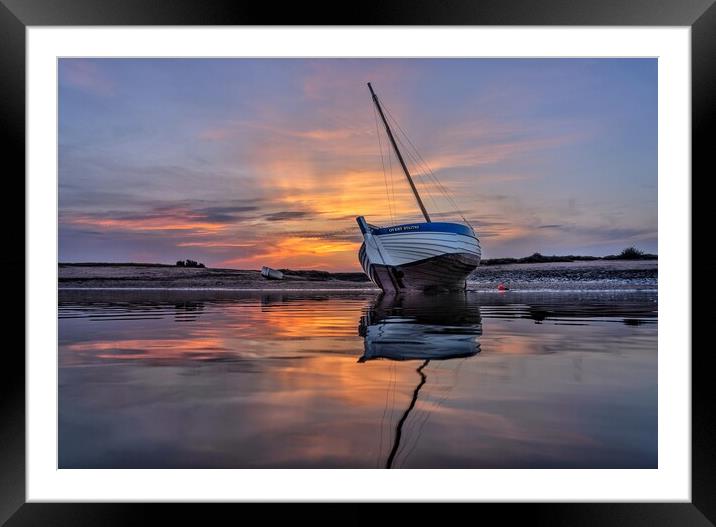 Sunset at Burnham Overy Staithe  Framed Mounted Print by Gary Pearson